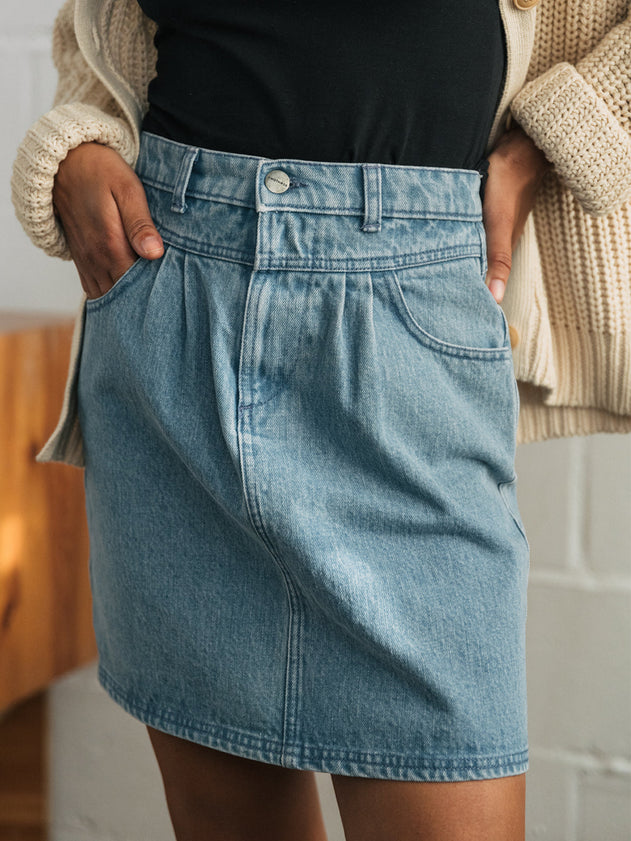 Kuratake Denim Skirt Light Blue