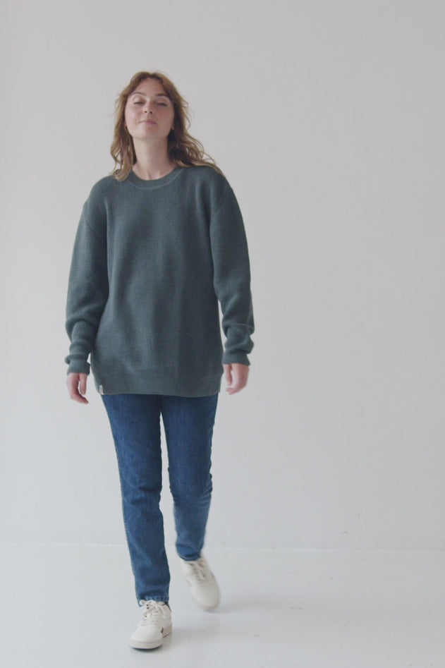 Tam Unisex Organic Cotton Sweater Hydrangea Blue