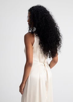 Elena Long Satin Dress Champagne