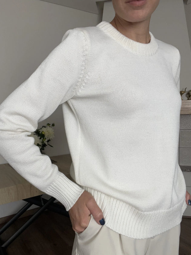Lightweight merino sweater, side view
