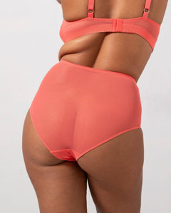 Mesh Highwaist Briefs Coral