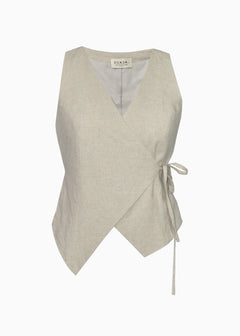 Chloe Double Breasted Linen Vest