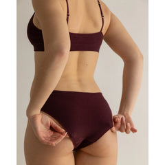 Semi High Rise Cotton Panties Burgundy