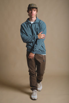 Men's Sauce Pigment Quarter Zip Sweater Elm Green