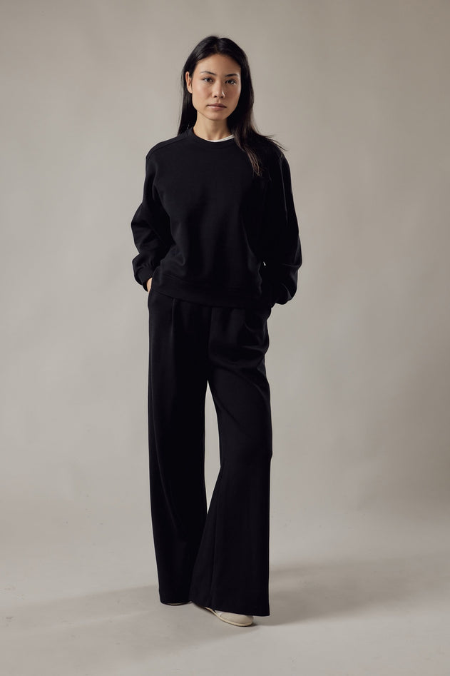 Loose Fit Crewneck Interlock Sweatshirt