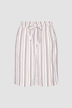 Icaria Unisex Shorts Stripes White
