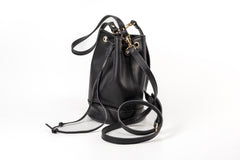 Leather Bucket Bag Chelsea Collection Black