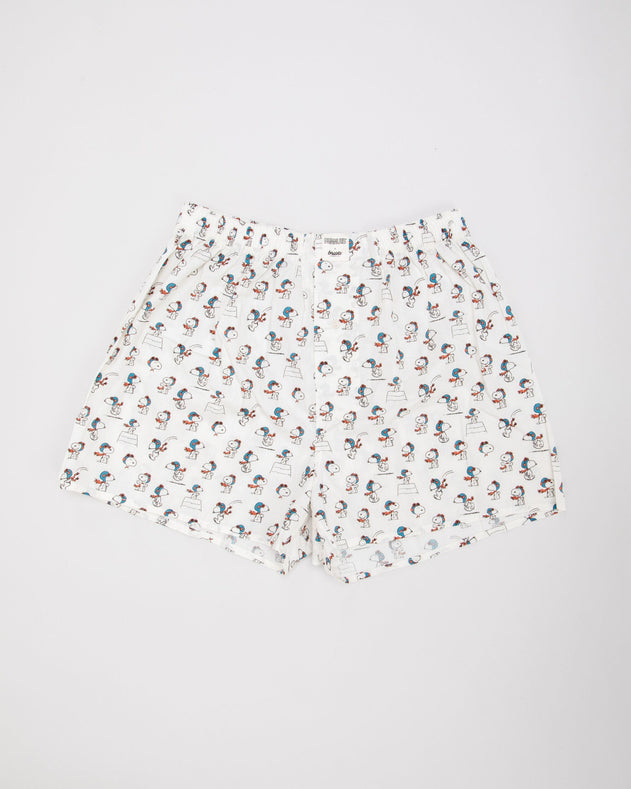 Peanuts Flying Ace Cotton Boxers Ecru