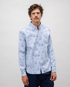 Seven Seas Oxford Cotton Shirt Blue