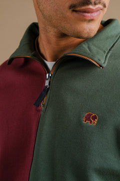 Color Block Half Zip Sweater 