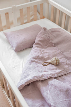 Linen Baby Bedding Dusty Rose