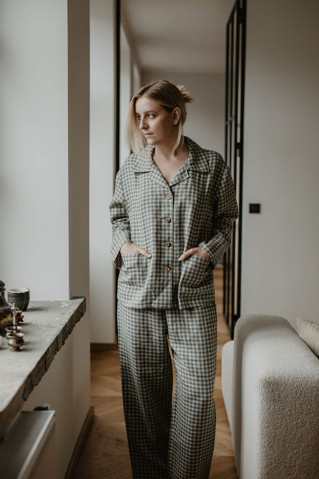 Linen Pajama Set Praurimė