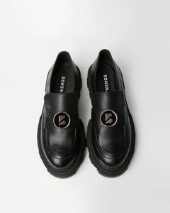 Blocky Loafers Vegea Grape Leather Black