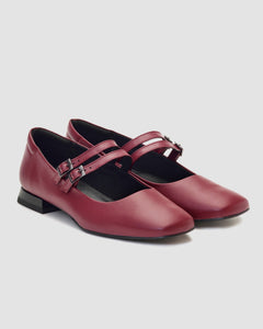 Mary Jane Pumps Ballerinas Cherry Red