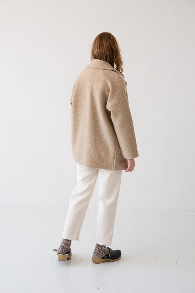 Tad Coat 100% Merino Wool in Magnolia Beige