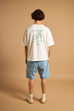 Trendsplant X Antonyo Marest Keychain Oversized Heavy T-Shirt Foam White