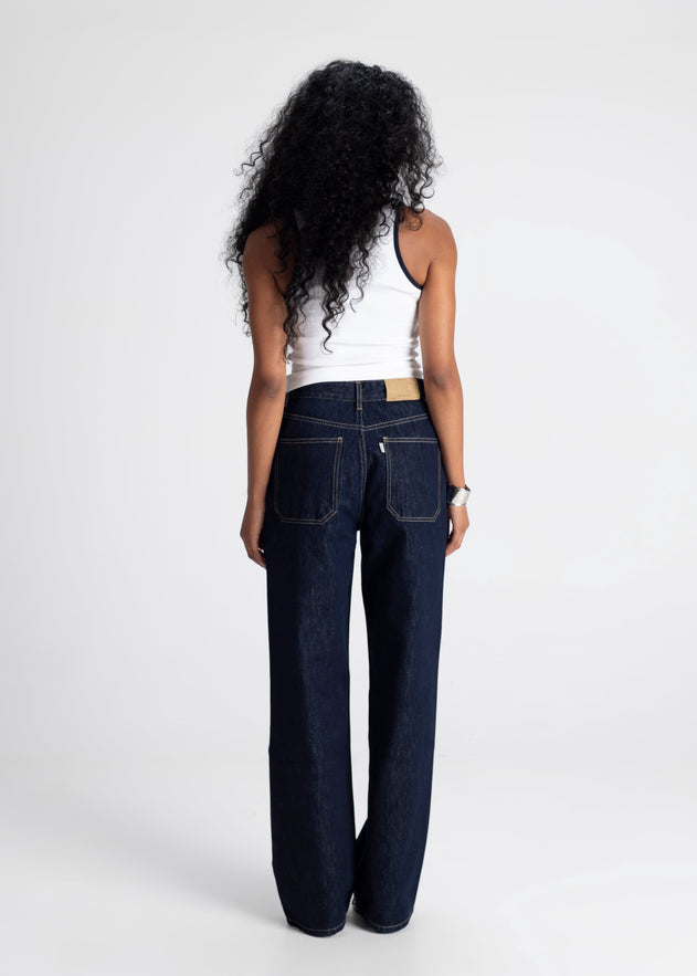 Jimmy Contrast Tank Top White / Blue