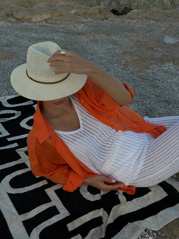 Caldo Linen Tank Top White