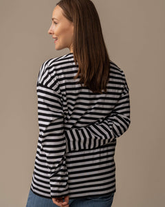 Muisto Long T-Shirt Black/White Stripe