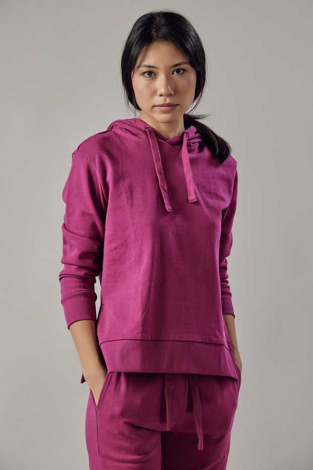Women's Hoodie Sweatshirt With Side Slits