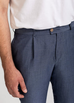 The Romana Linen Trousers Denim Blue