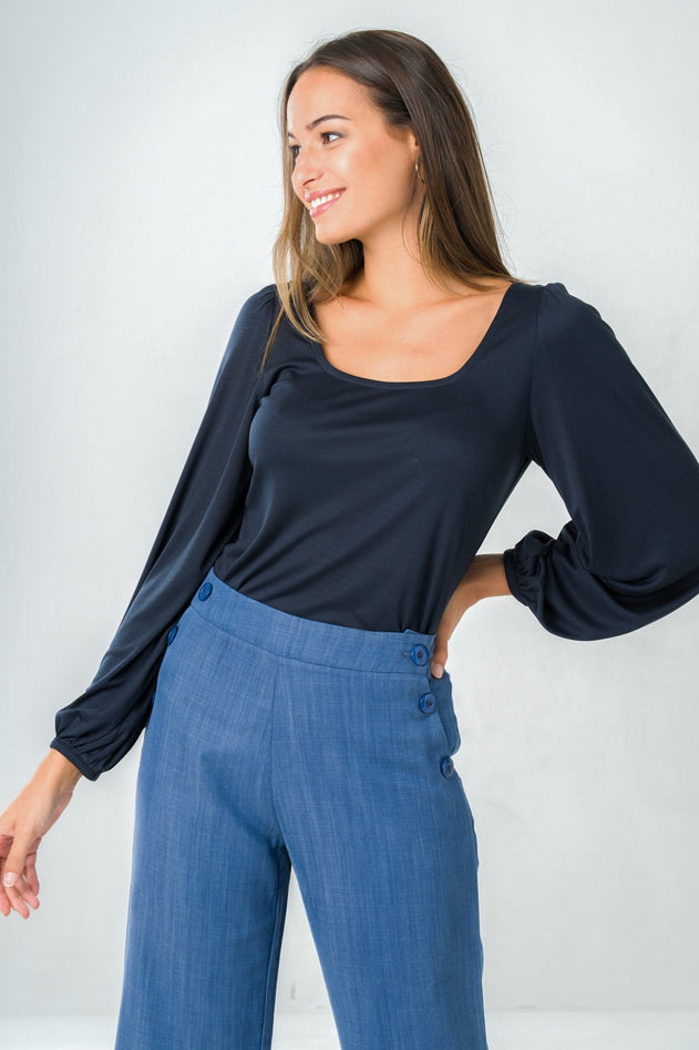 Kalmia Blouse Navy Blue