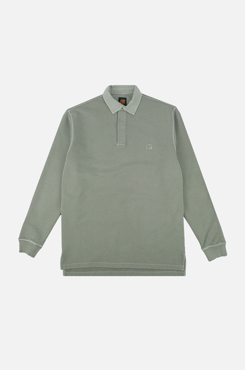 Carvalho Pigment Heavyweight Polo Sweater Silver Green