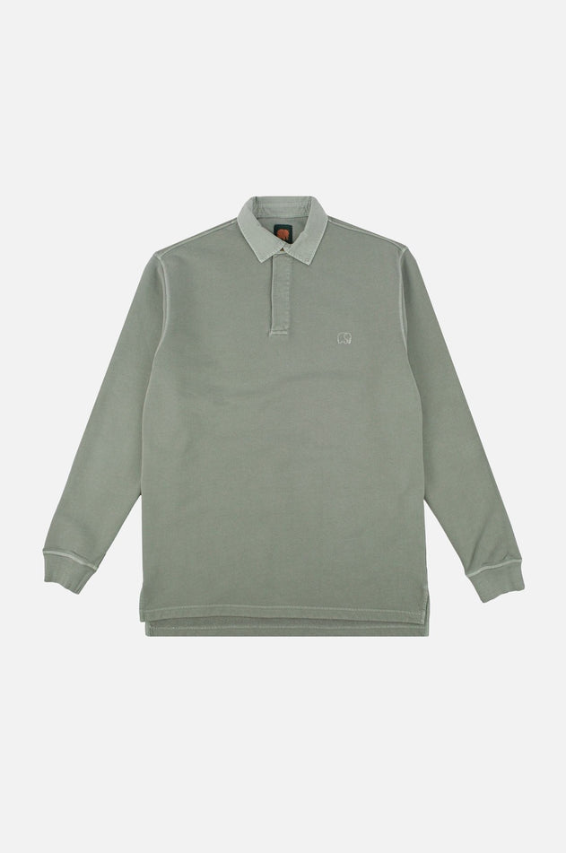 Carvalho Pigment Heavyweight Polo Sweater Silver Green