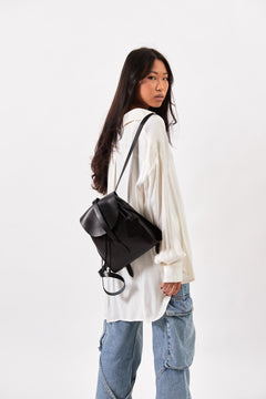 Leather Backpack Mod 130 Cuoio Black