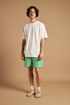 Men's Tiles Swim Shorts Aqua Green