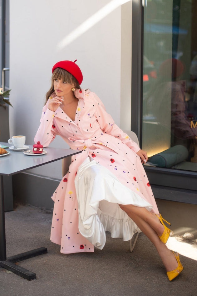 Fit and Flare Raincoat with A-Line Hem Cotton Candy Pink