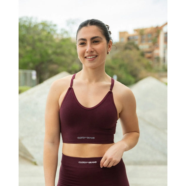 Crossover Sports Top Burgundy