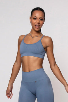 Wave Sports Bra Steel Blue