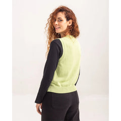 Alena Knitted Vest Green/Yellow