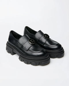 Blocky Loafers Vegea Grape Leather Black