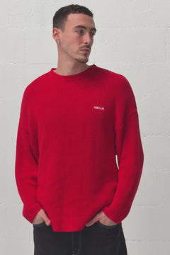 Boxy Knit Jersey Red
