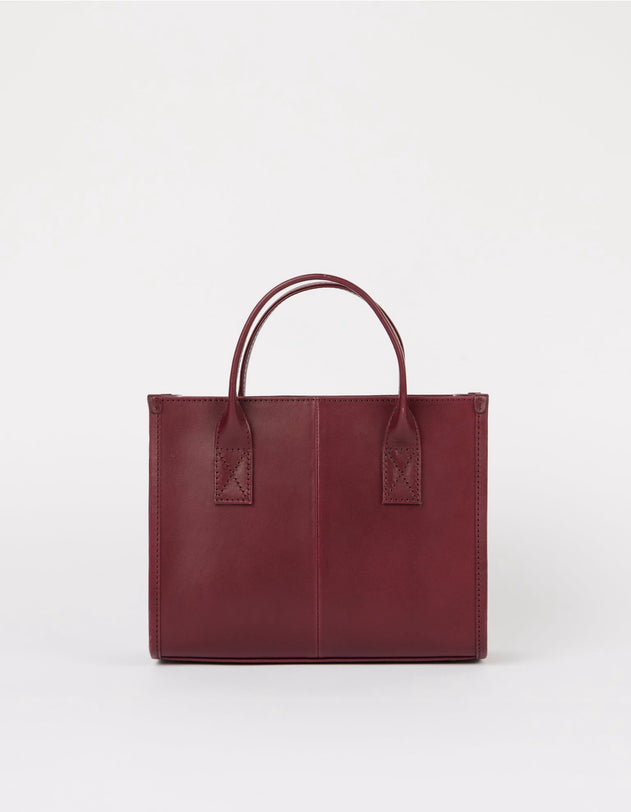 Jackie Midi Bag with Leather Strap Classic Leather Dark Cherry