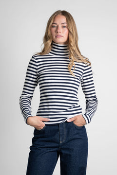 Striped Longsleeve Turtleneck Navy/White
