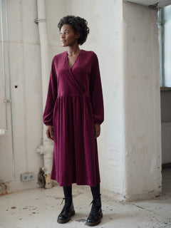 Velour Dress Burgundy