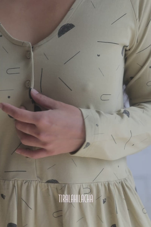 Giorgia Puuvillamekko Beige Sidereal Rain