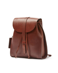 Leather Backpack Mod 130 Cuoio Dark Brown