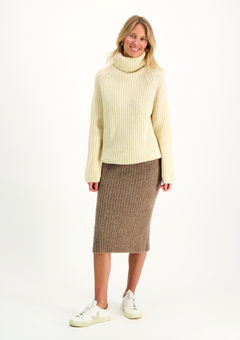 Marie Midi Skirt Beige