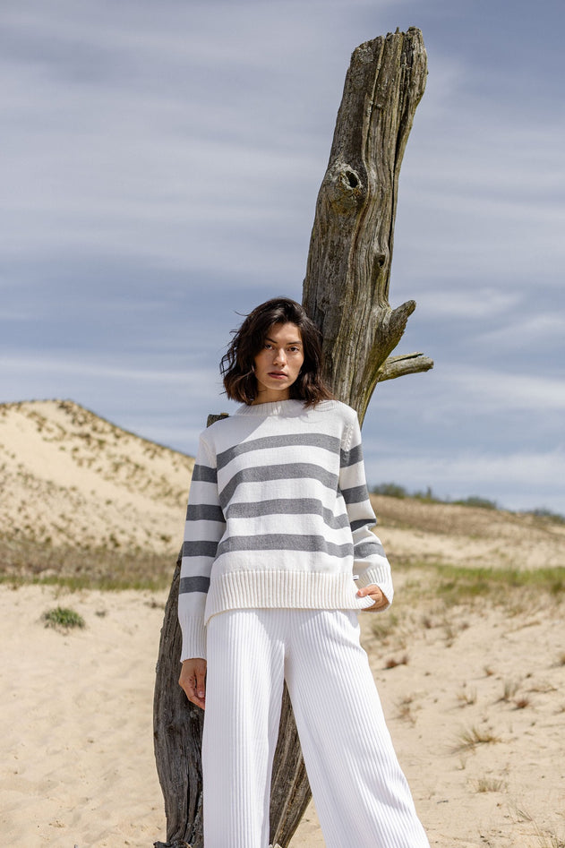 Marina Merino Jumper Grey Striped