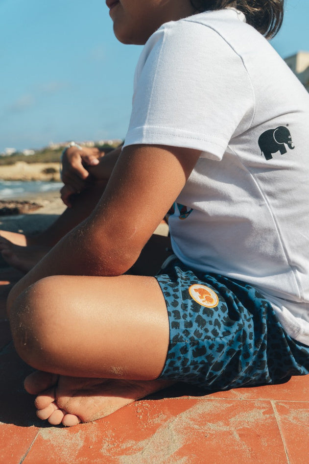 Manada Tonal Kids Swim Trunks Navy Blue