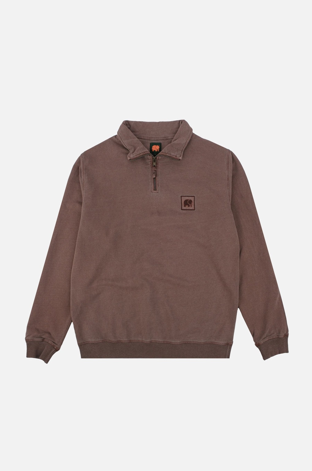 Sauce Pigment Quarter Zip Sweater Chestnut
