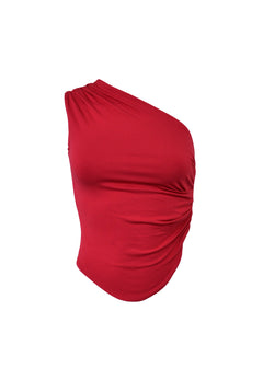 Anita One Shoulder Top Red