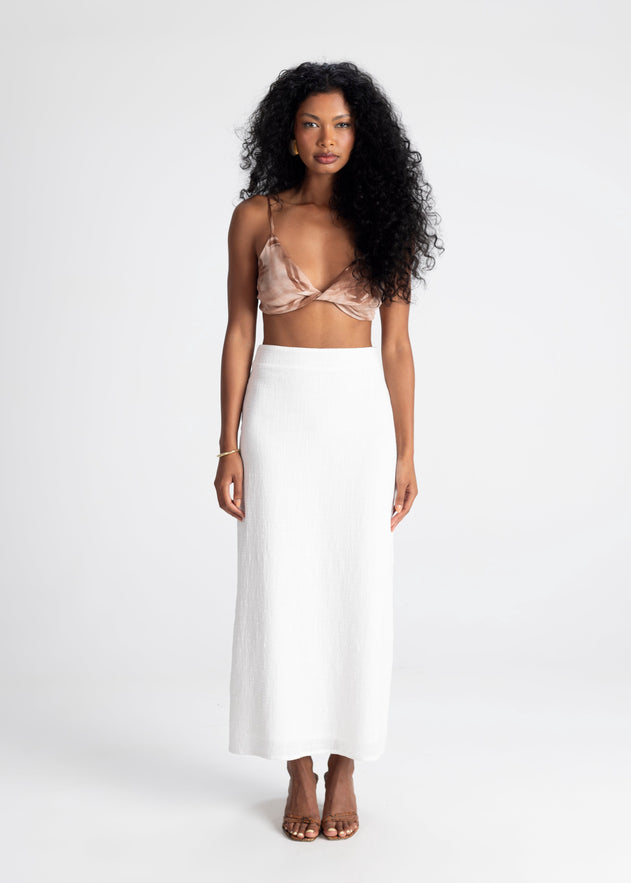Margherita Cotton Skirt White