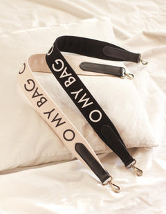 Shoulder Canvas Logo Laukunhihna Musta & Musta