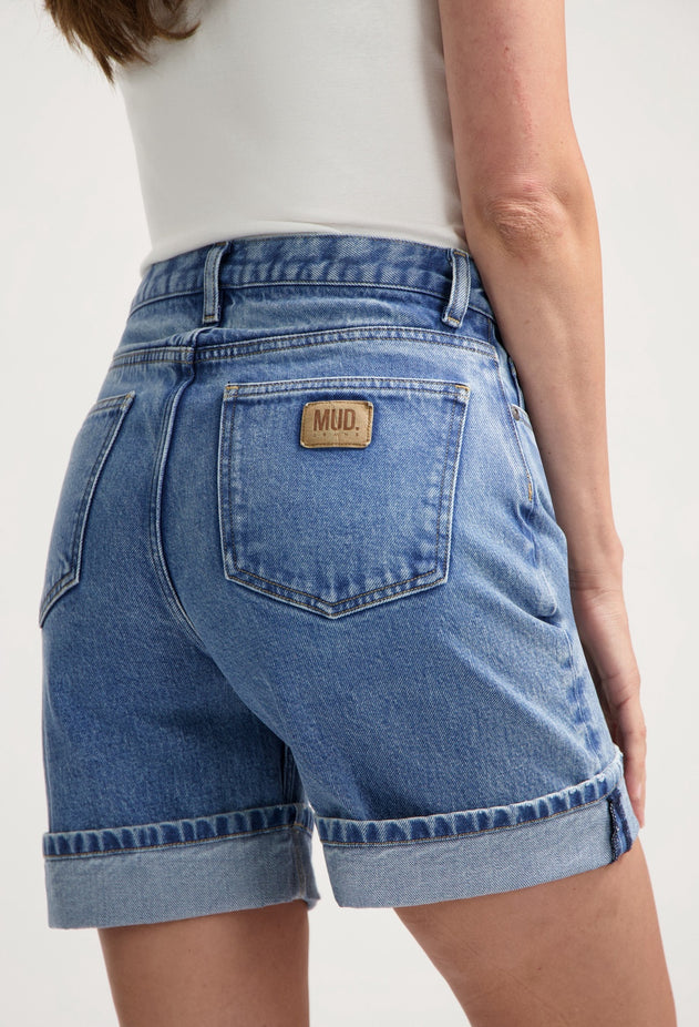 Luna Mid Denim Shorts Stone Vintage