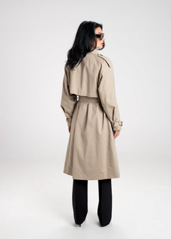 90's Long Trench Coat Beige